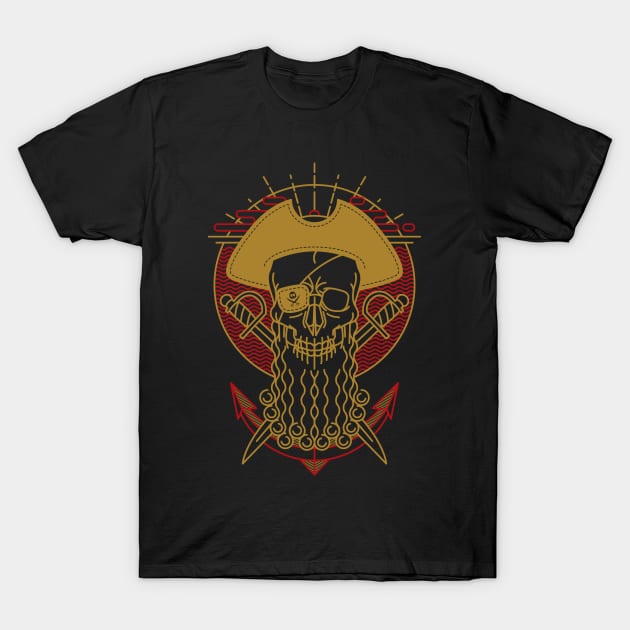 Skull Pirate T-Shirt by quilimo